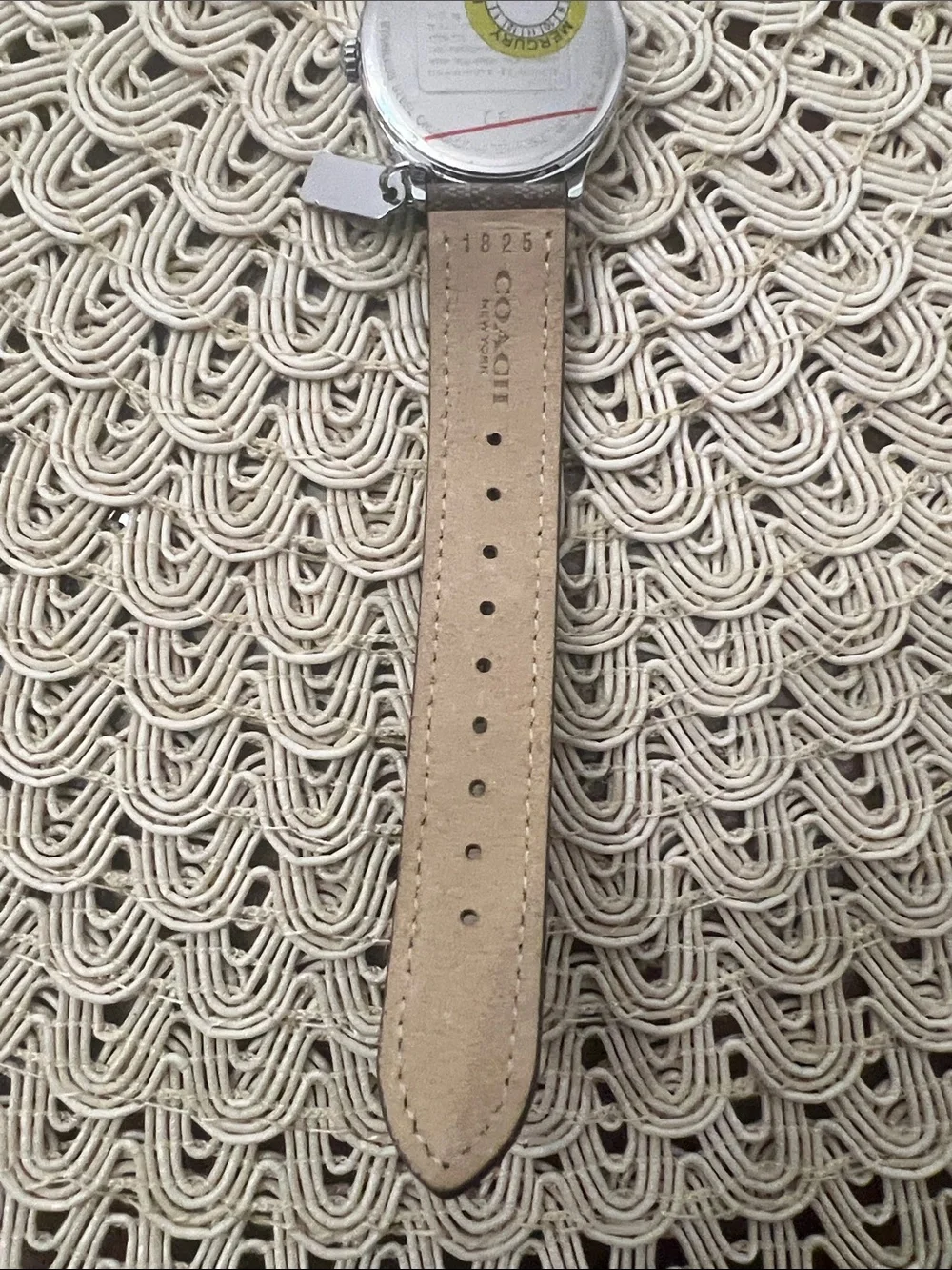 Coach Brown Signature Leather Strap Watch with Silver Dial